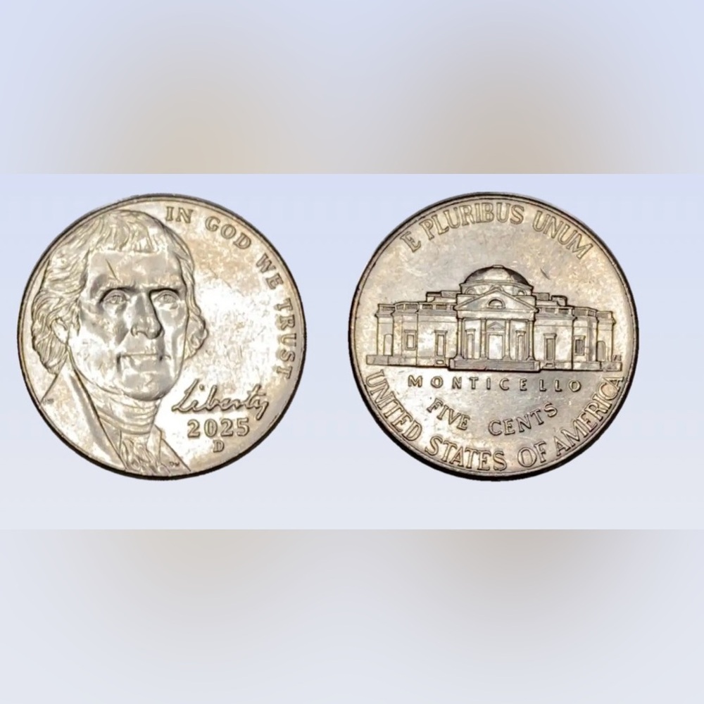 USA 5 cents Modern
Jefferson Nickel 2025-D-AU